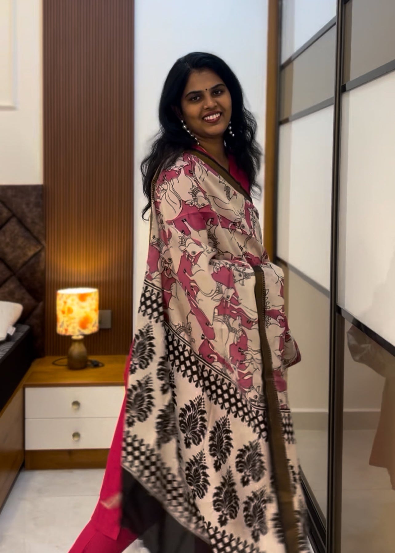 Pink Nyra Silk cotton set