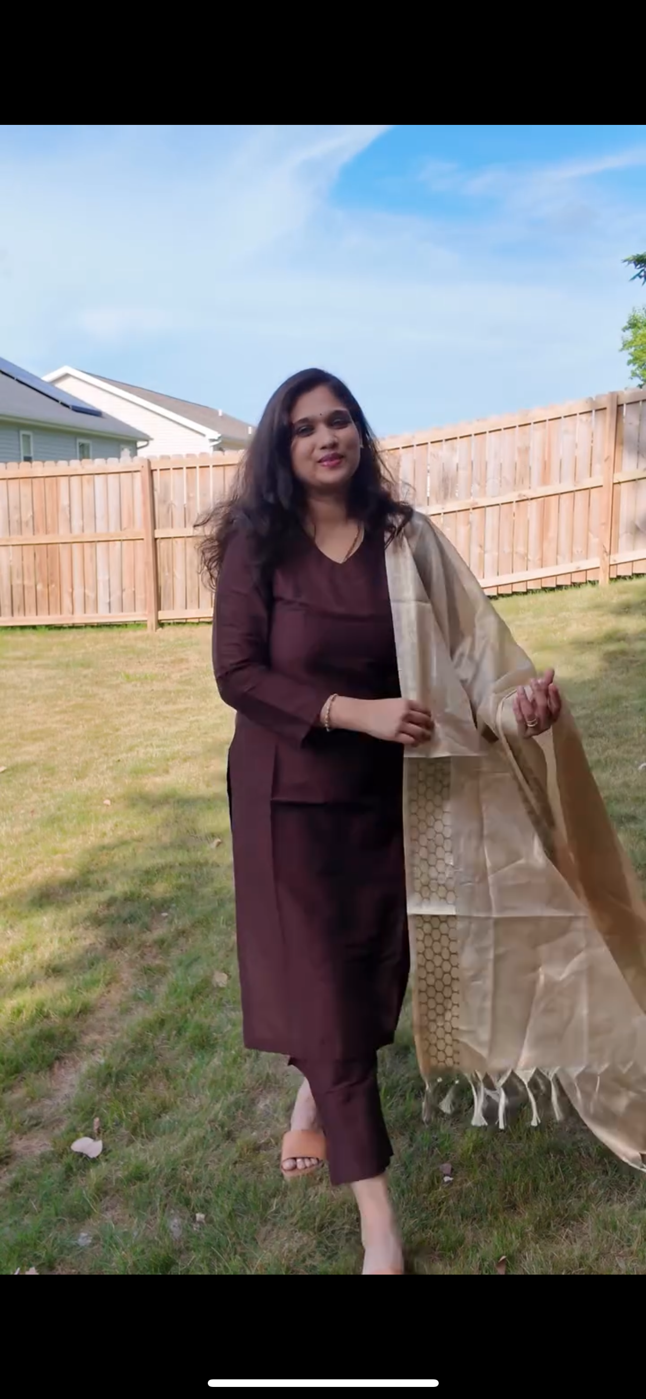 Namrata - Chocolate Brown Silk cotton set