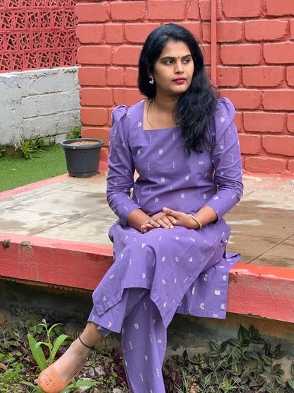 Manasa - Pure Handloom Lavender coord set