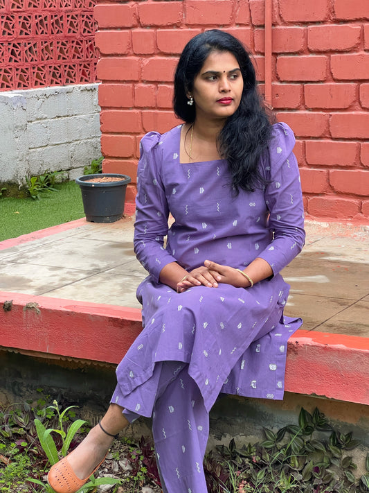 Manasa - Pure Handloom Lavender coord set