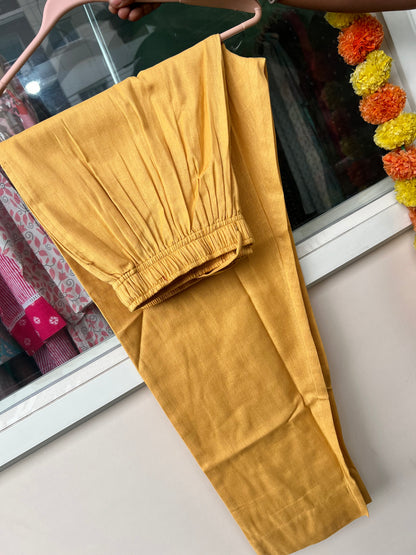 Tamara Every Day Cotton Pants - Mustard