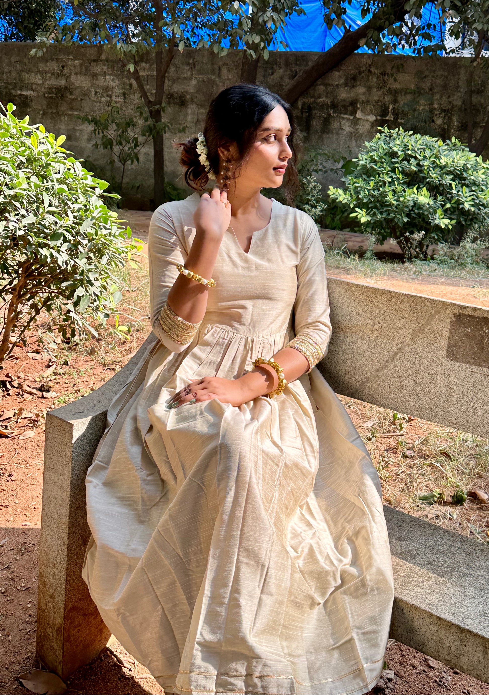 Half white frock hot sale