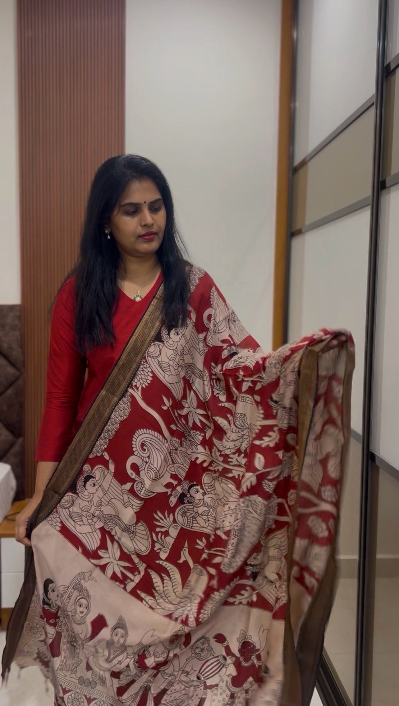 Raaga - Maroon Silk cotton set