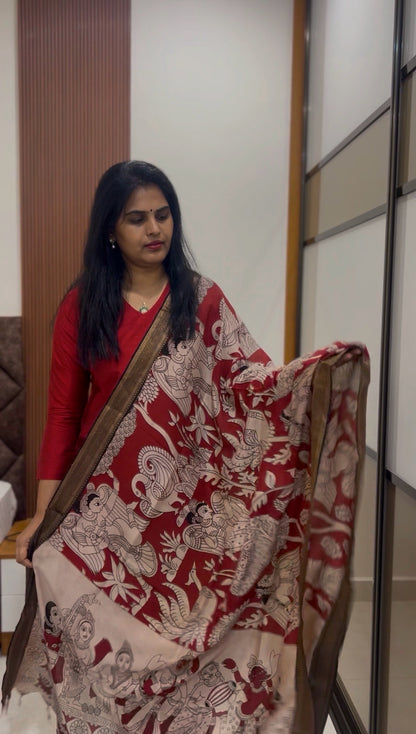 Raaga - Maroon Silk cotton set