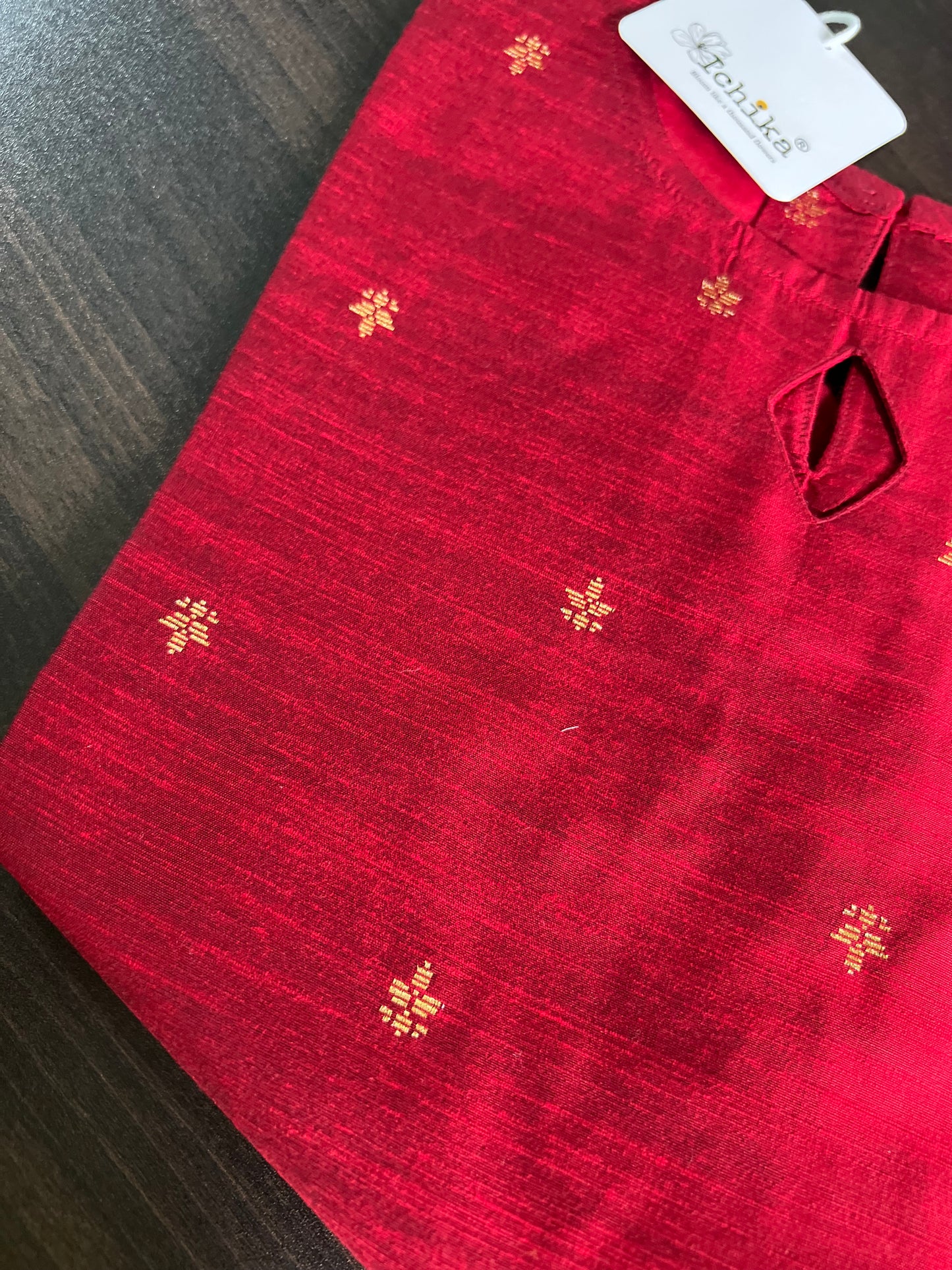 Nandika - Cotton Silk Weave Kurta - Maroon