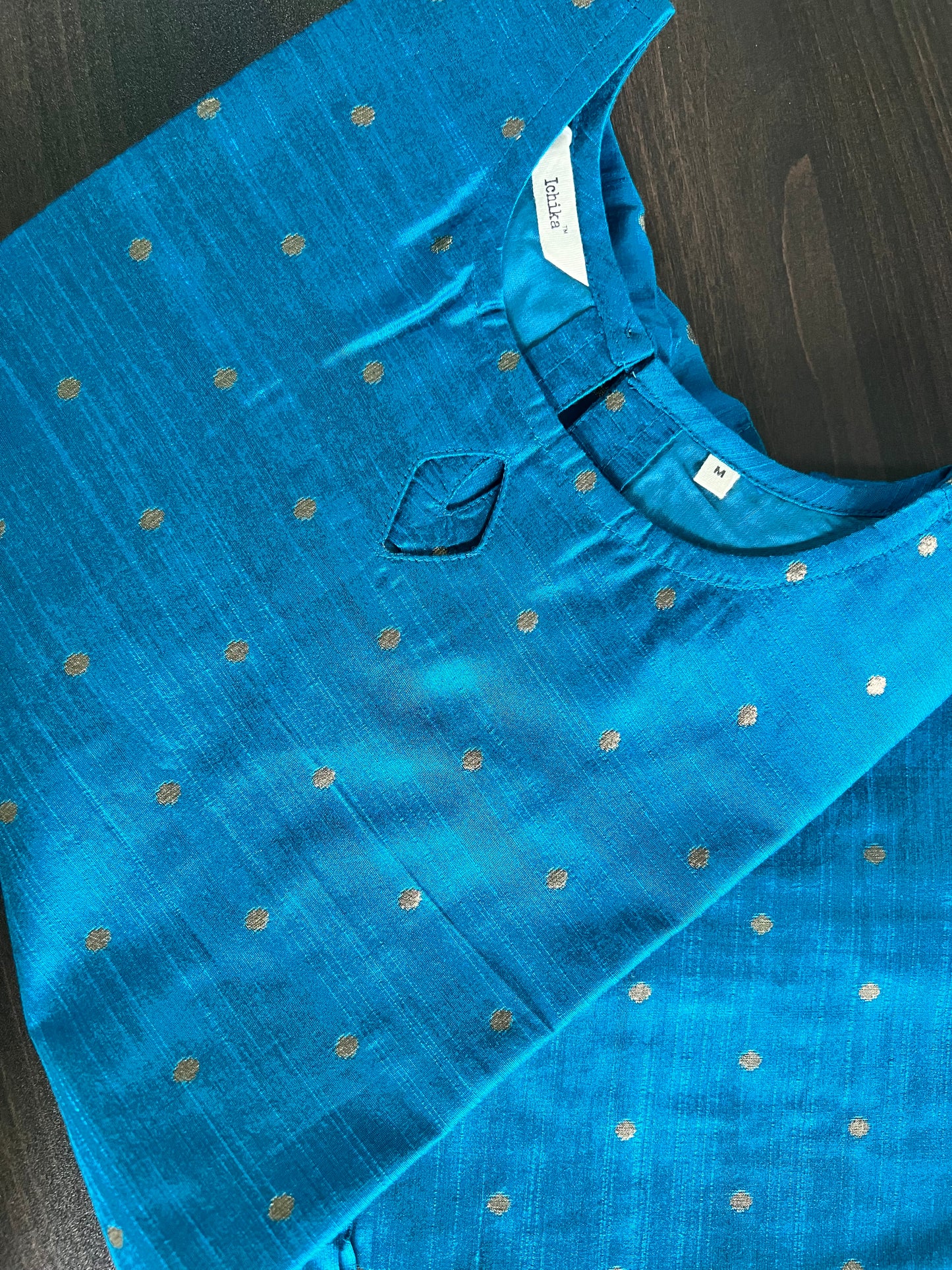 Advika - Cotton Silk Weave Kurta - Blue