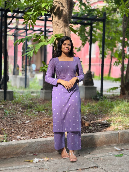 Manasa - Pure Handloom Lavender coord set