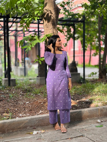 Manasa - Pure Handloom Lavender coord set