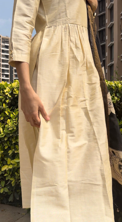 Half white Nyra Silk cotton set