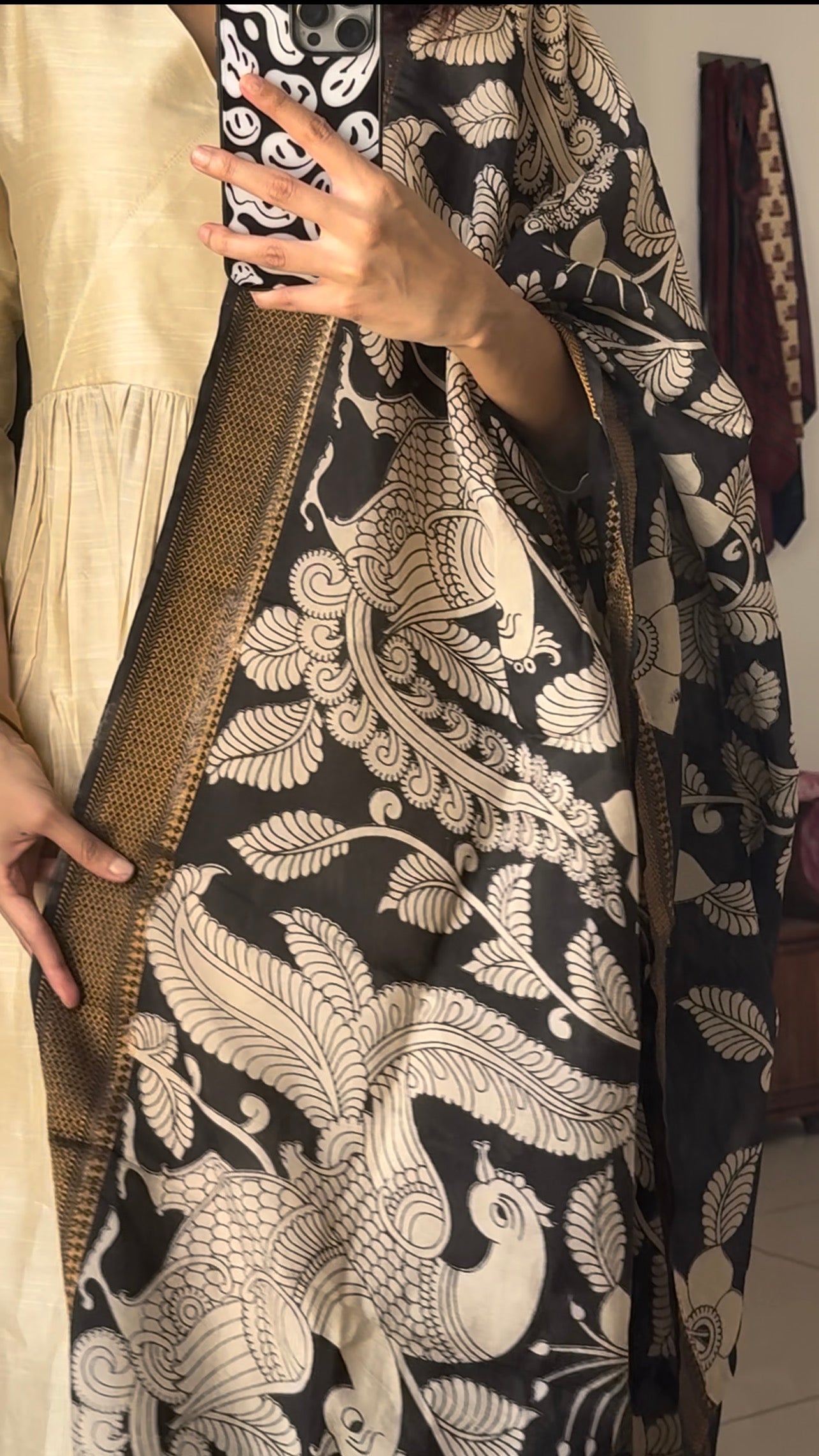 Half white Nyra Silk cotton set