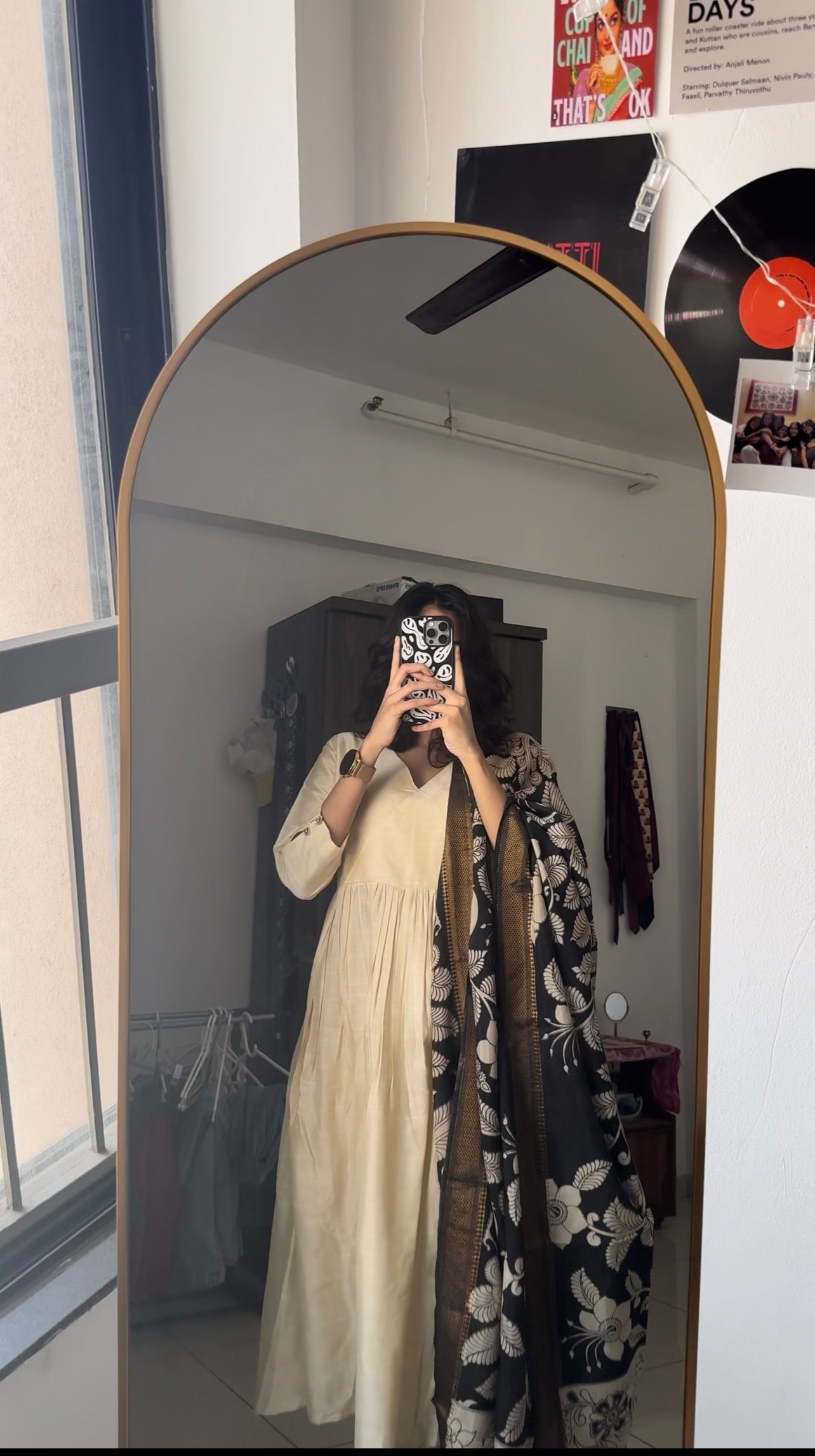 Half white Nyra Silk cotton set