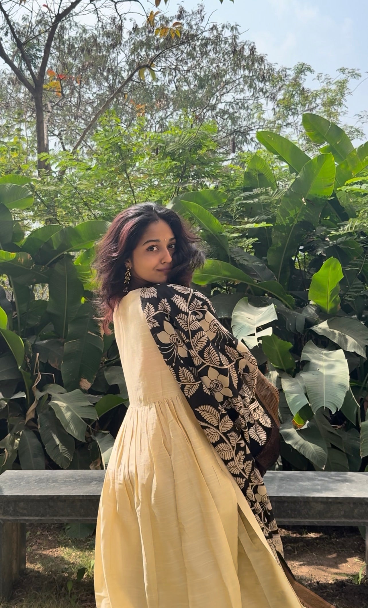 Half white Nyra Silk cotton set