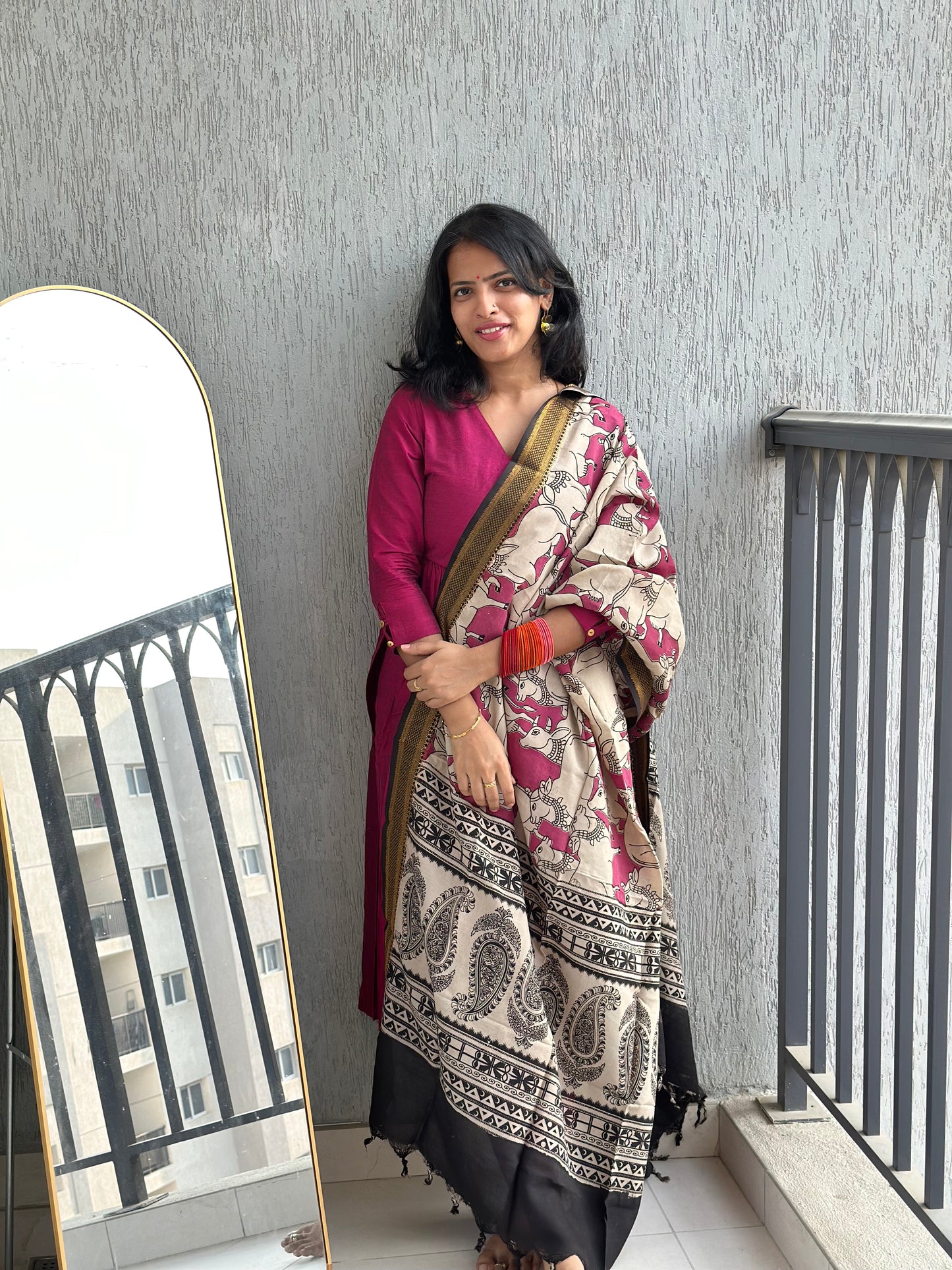 Pink Nyra Silk cotton set
