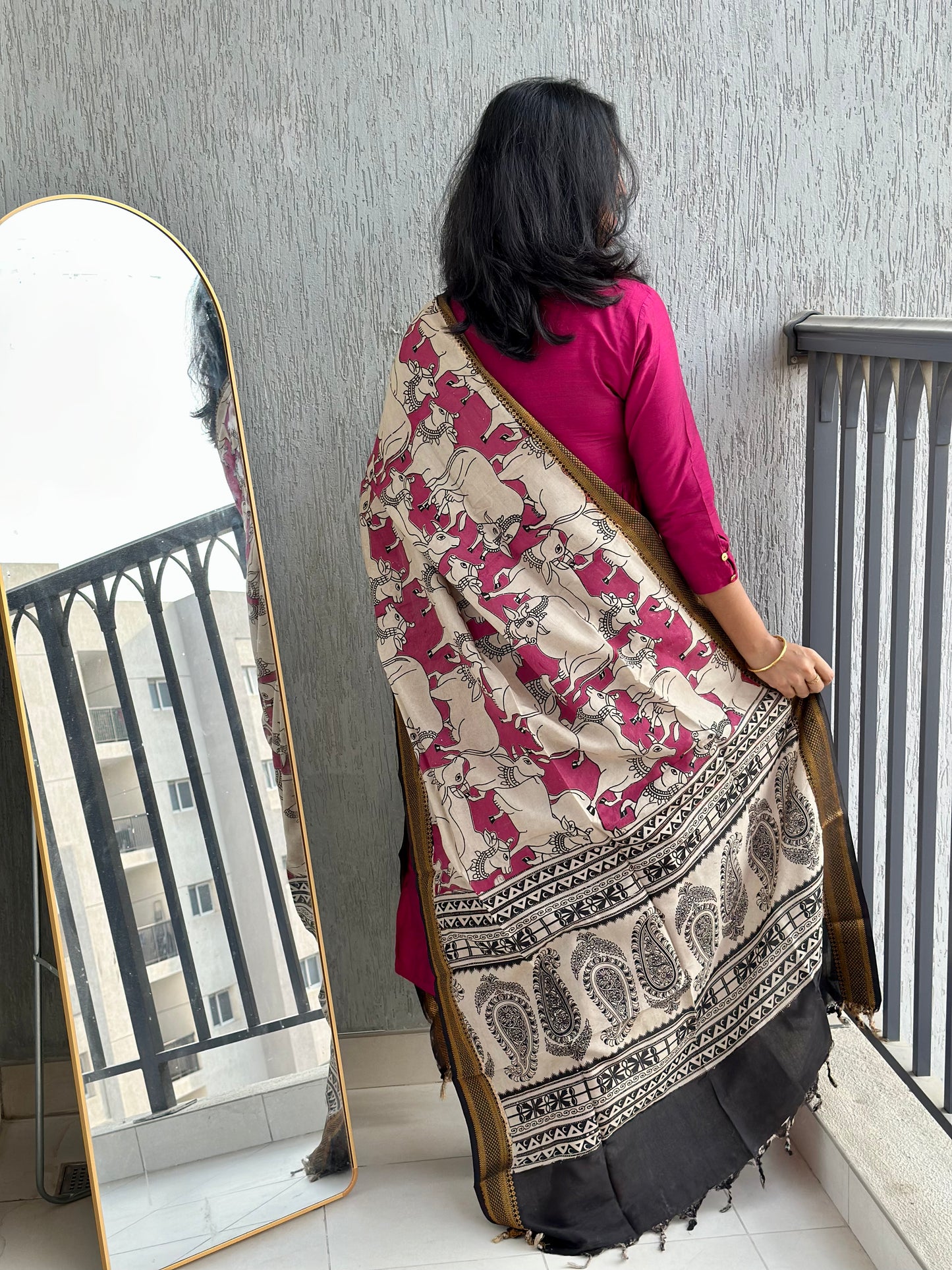 Pink Nyra Silk cotton set