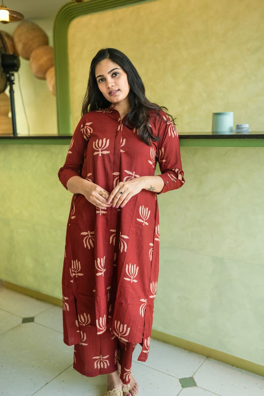 Vasudha - Cotton Kurta Set – Lotus Bloom