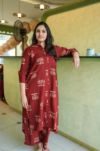 Vasudha - Cotton Kurta Set – Lotus Bloom