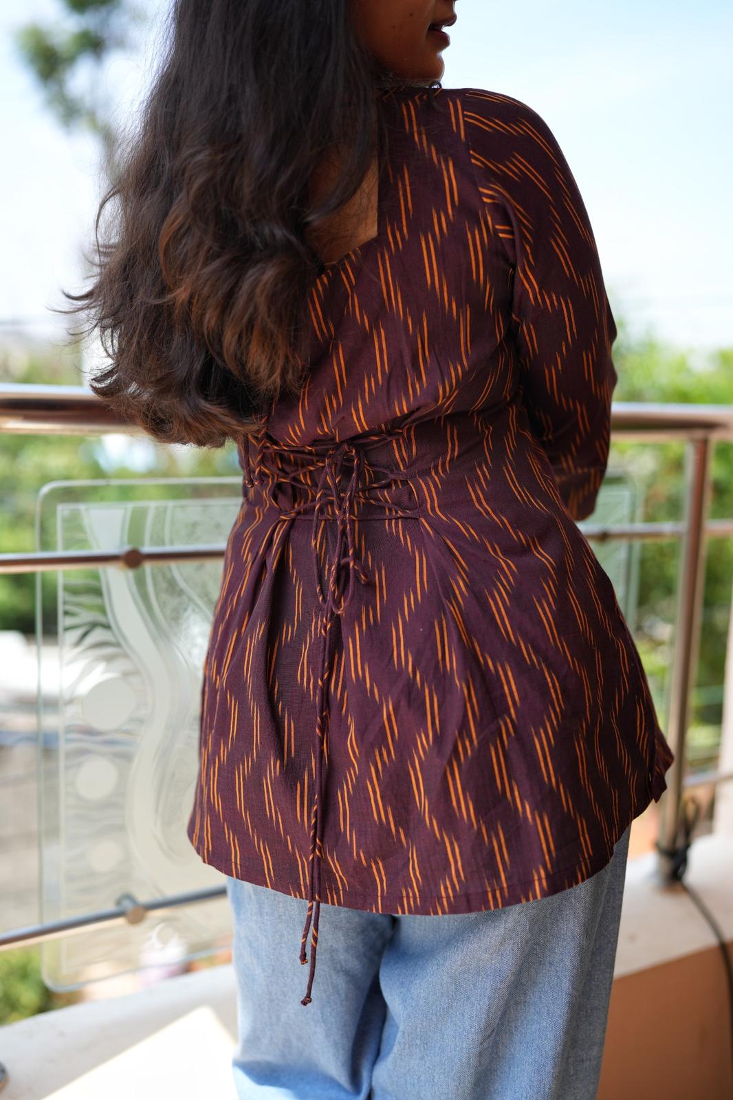 Veda - Ikkat Cotton Tunic - Plum