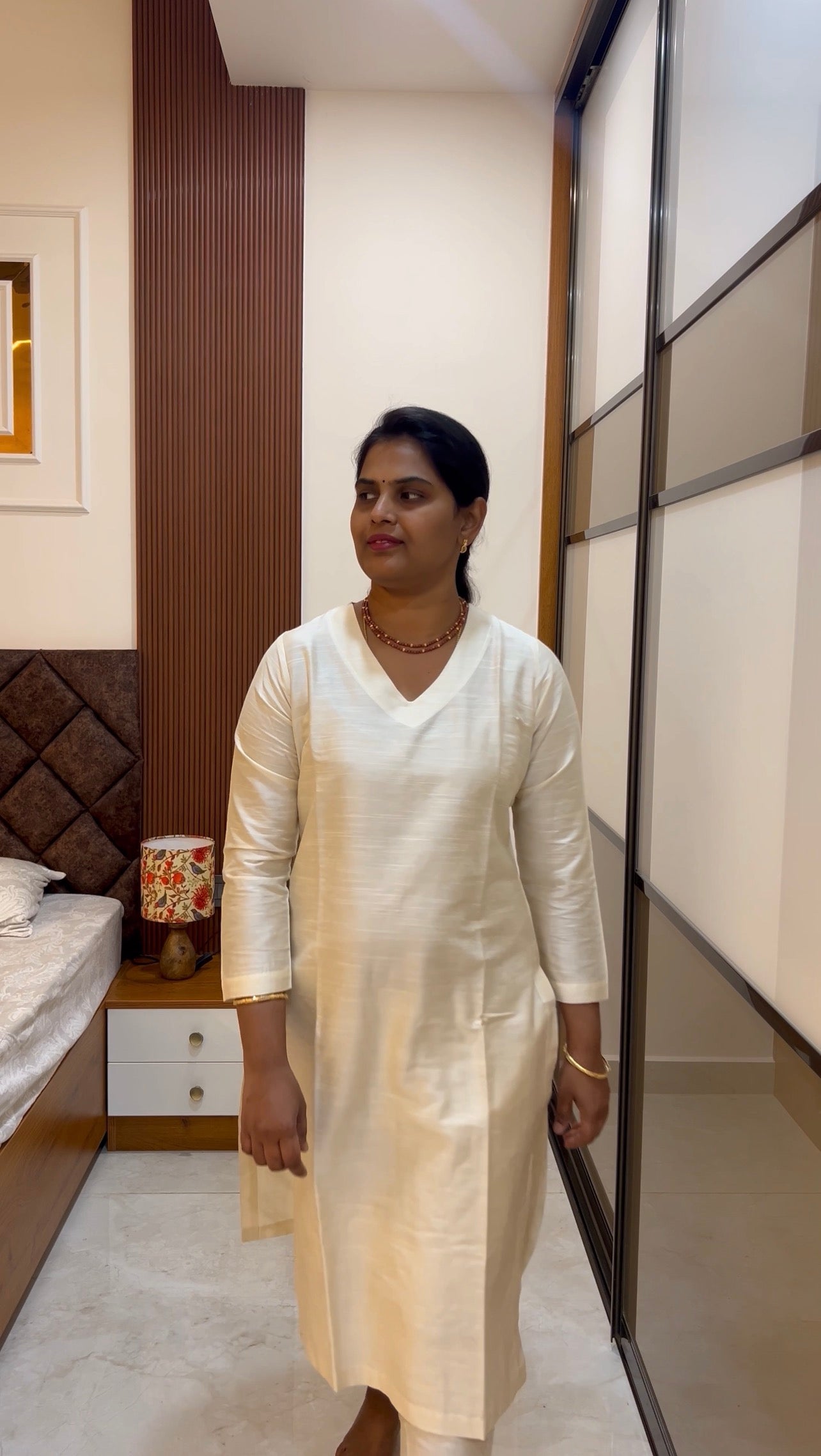 Half White Silk cotton set with Tissue dupatta