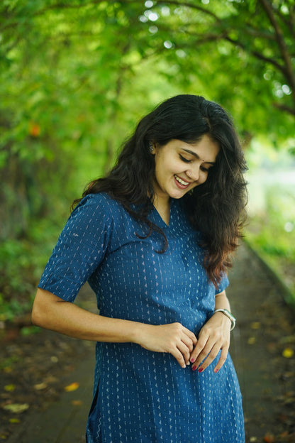 Silpa Handloom Co-ord Set – Blue