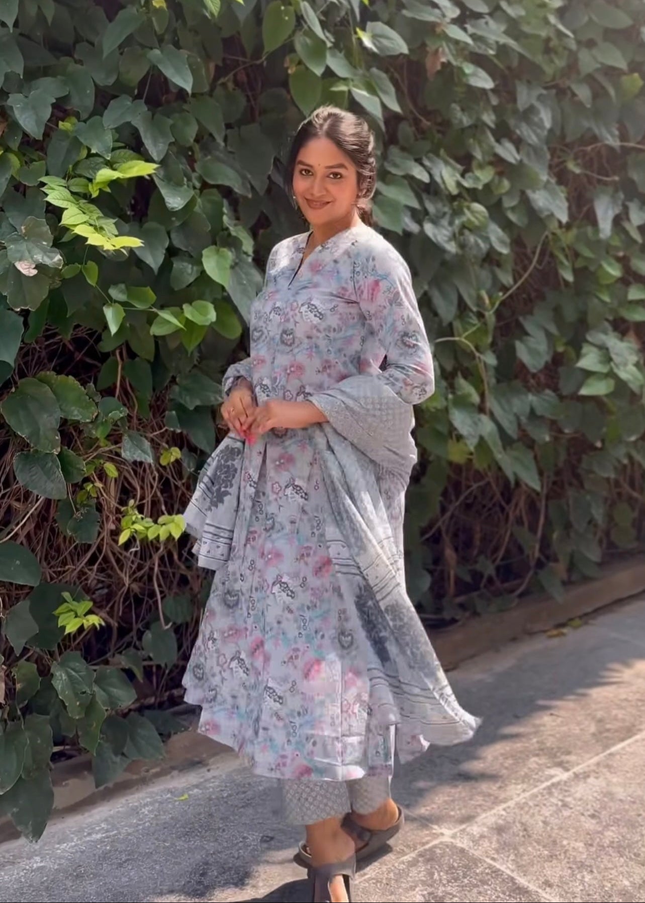 Vishnu - Pure block printed cotton suit - Blue