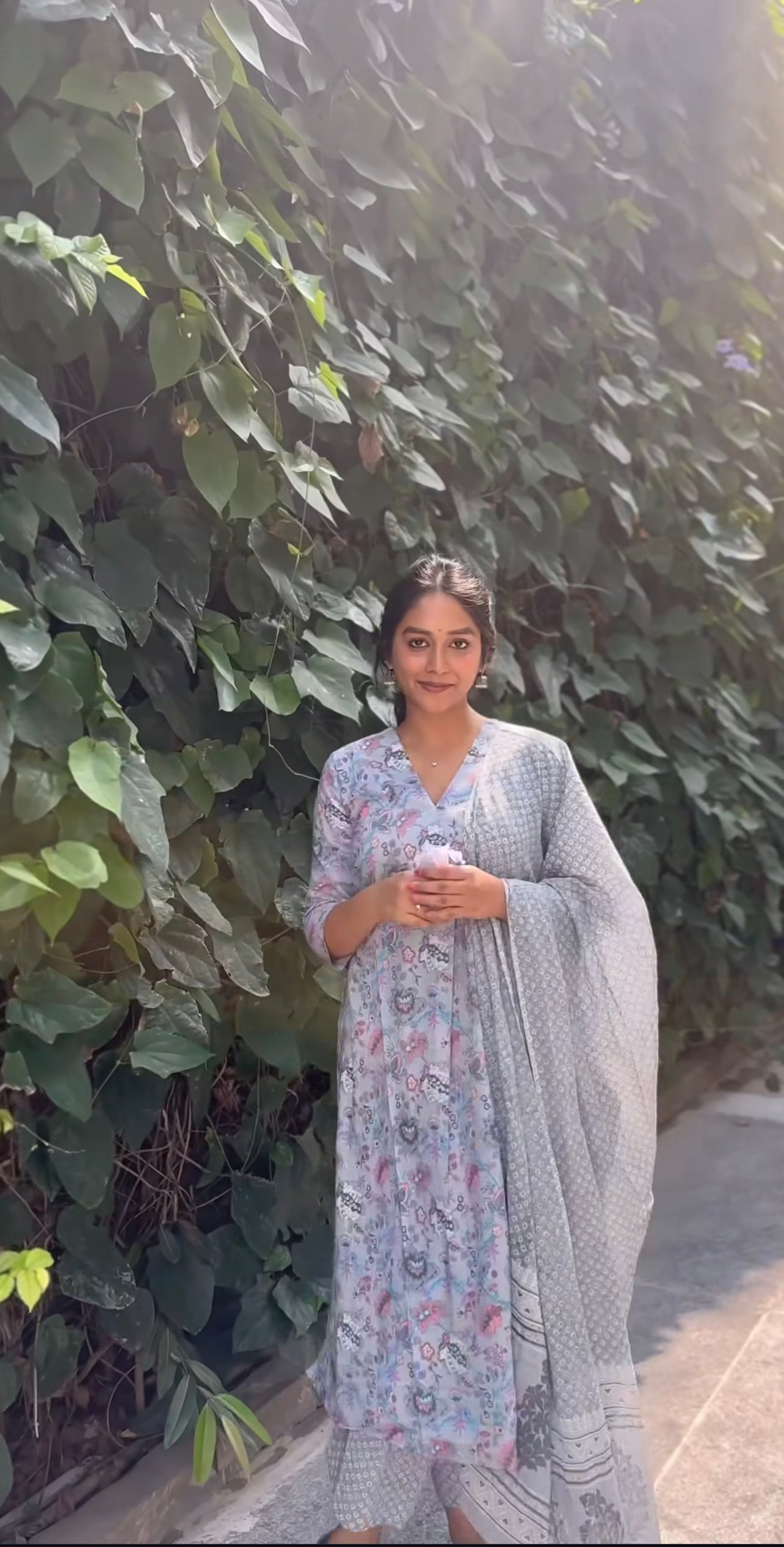 Vishnu - Pure block printed cotton suit - Blue