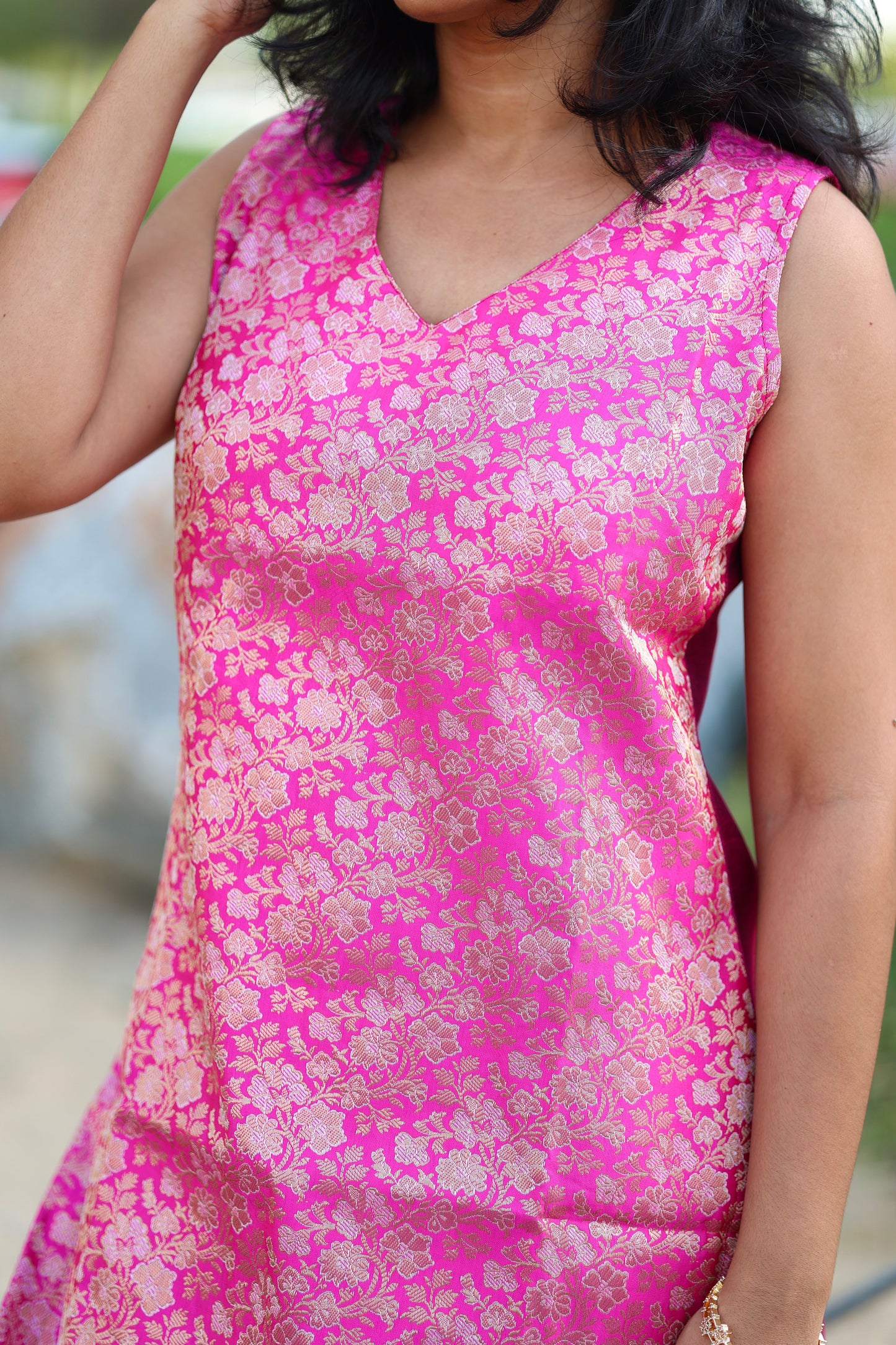 Kavya - Brocade Coord Set - Pink