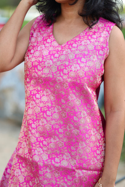 Kavya - Brocade Coord Set - Pink