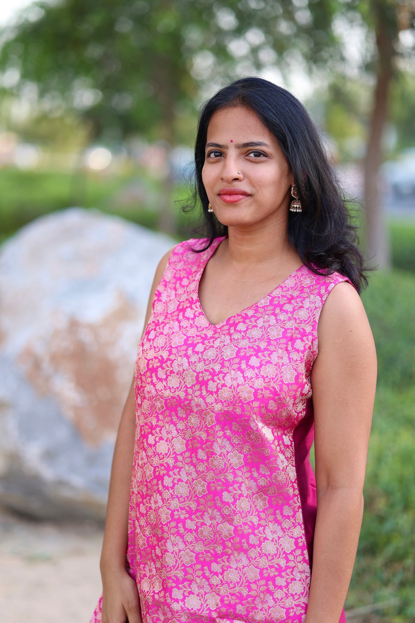 Kavya - Brocade Coord Set - Pink