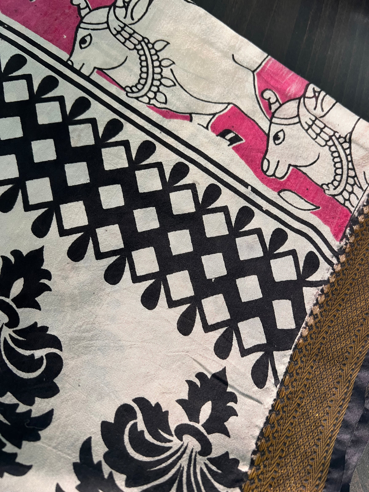 Yogitha - Rani Pink Silk cotton set with Kalamkari dupatta – Ichika