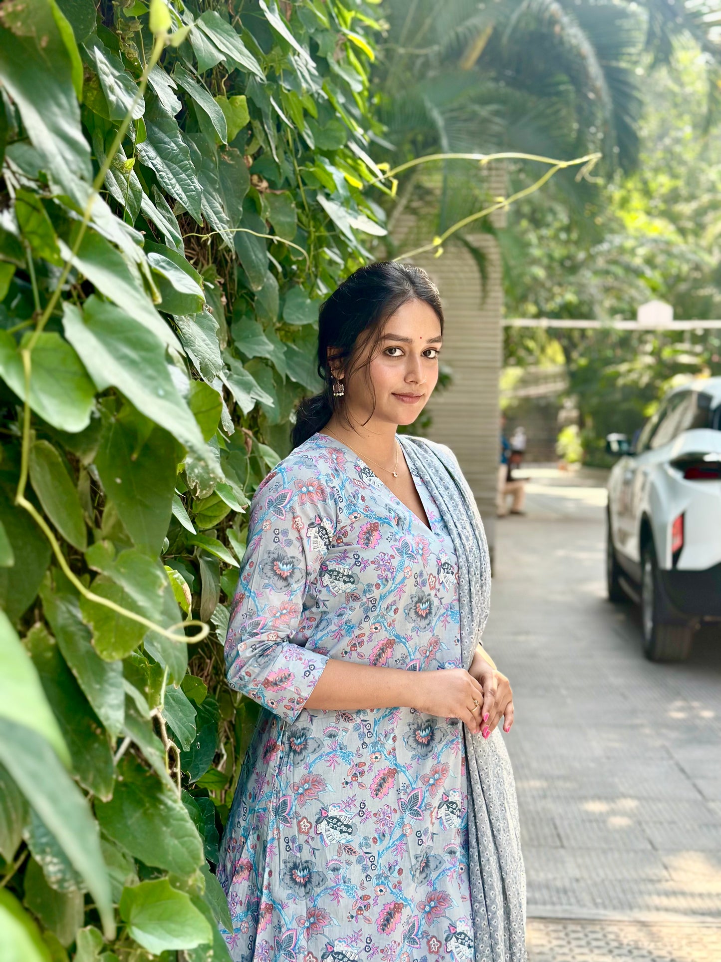 Vishnu - Pure block printed cotton suit - Blue