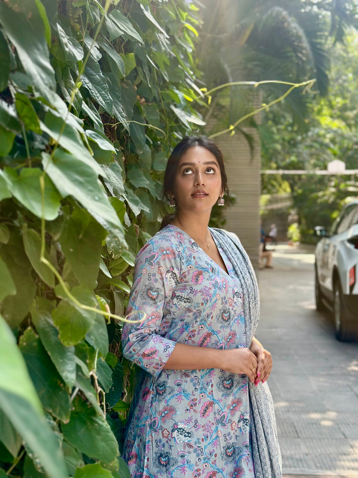 Vishnu - Pure block printed cotton suit - Blue