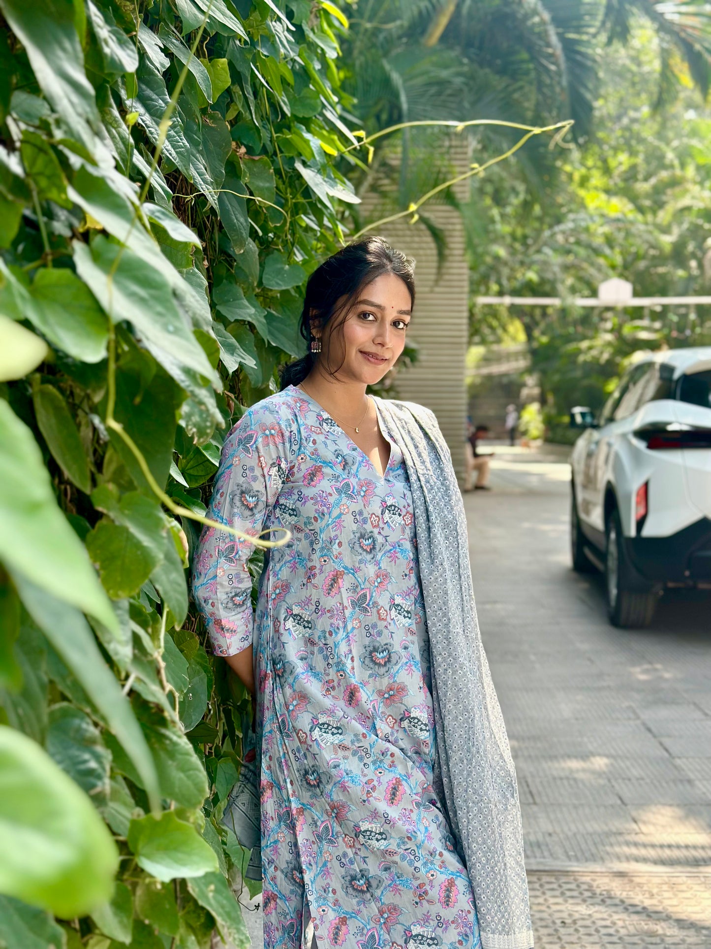 Vishnu - Pure block printed cotton suit - Blue
