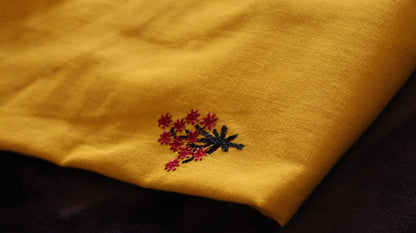 Pavani -Cotton with embriodery Kurti - Yellow