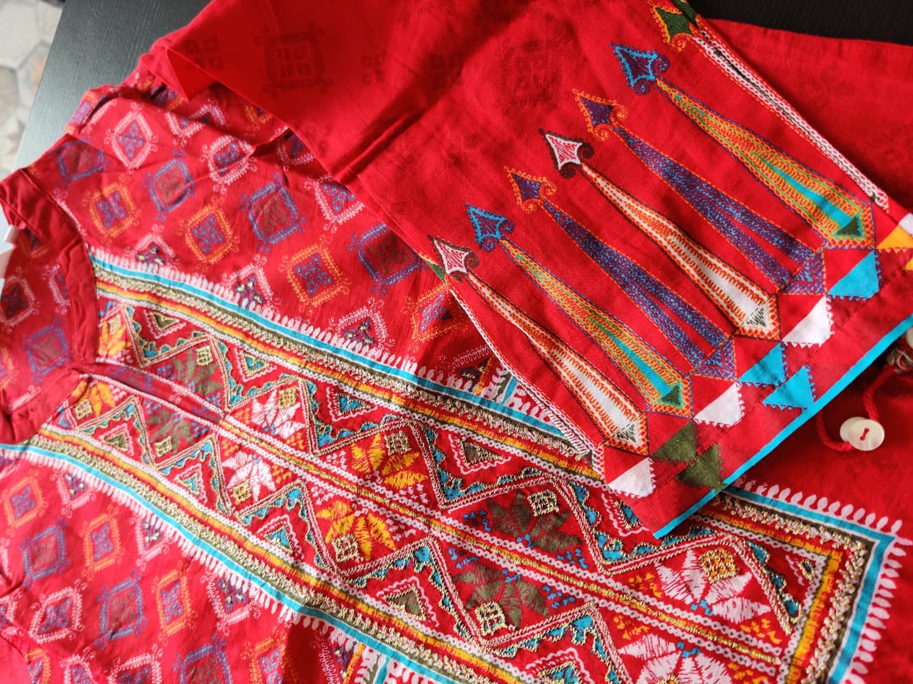 Red Floral two piece Dress