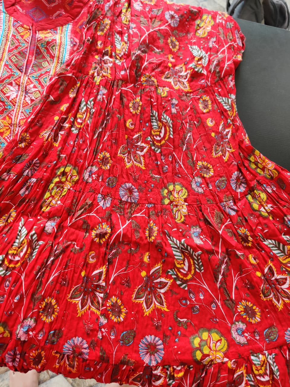 Red Floral two piece Dress