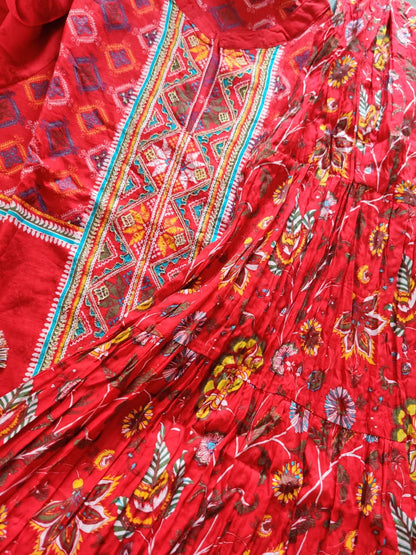 Red Floral two piece Dress