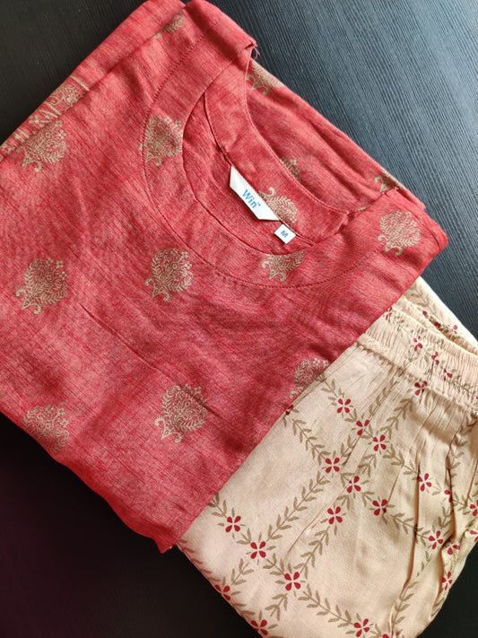 Rayon kurti and Sharara Set