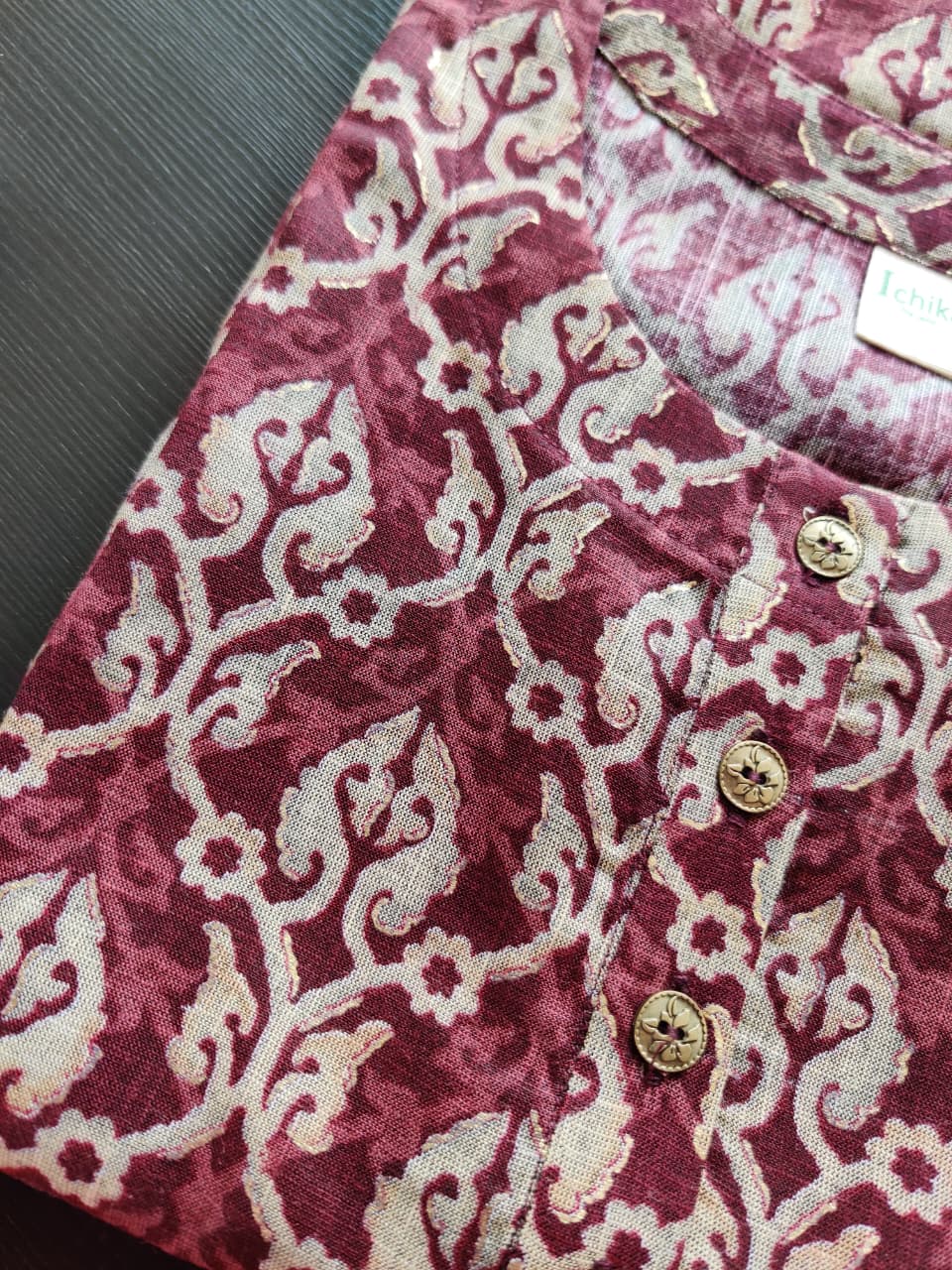 Devika - Rayon Capsule Kurti and pant set - Dark maroon