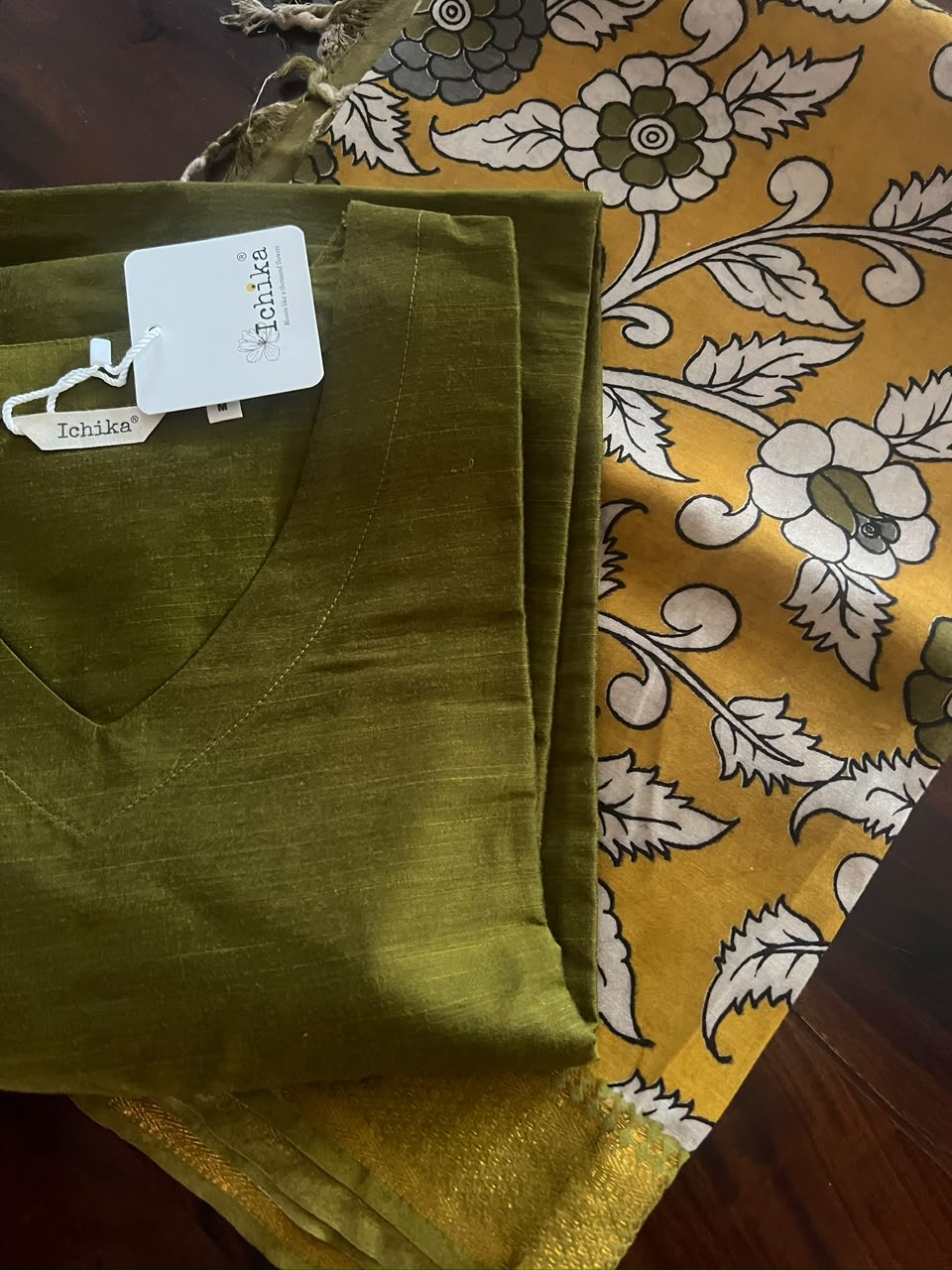 Kalamkari Dupatta - Chennuri silk - Pastel Yellow