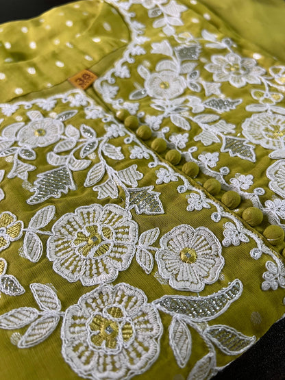 Sumeha - Cotton Suit with Embroidery - Lemon Yellow