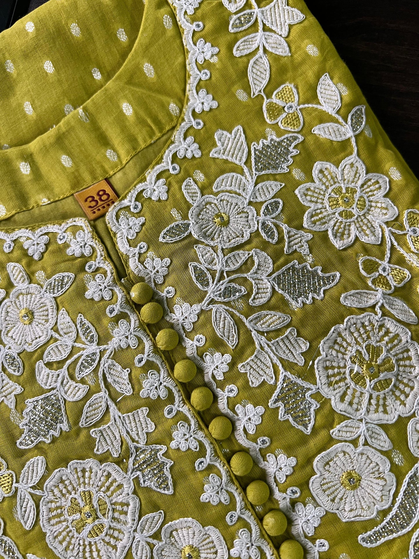 Sumeha - Cotton Suit with Embroidery - Lemon Yellow