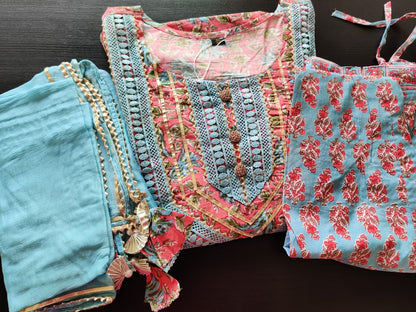 Yuthika - Premium Cotton suit -Pink