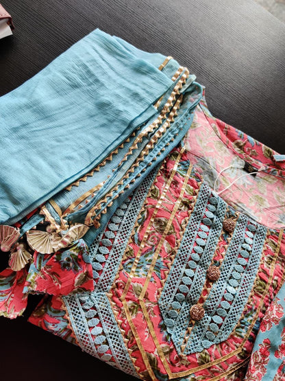 Yuthika - Premium Cotton suit -Pink