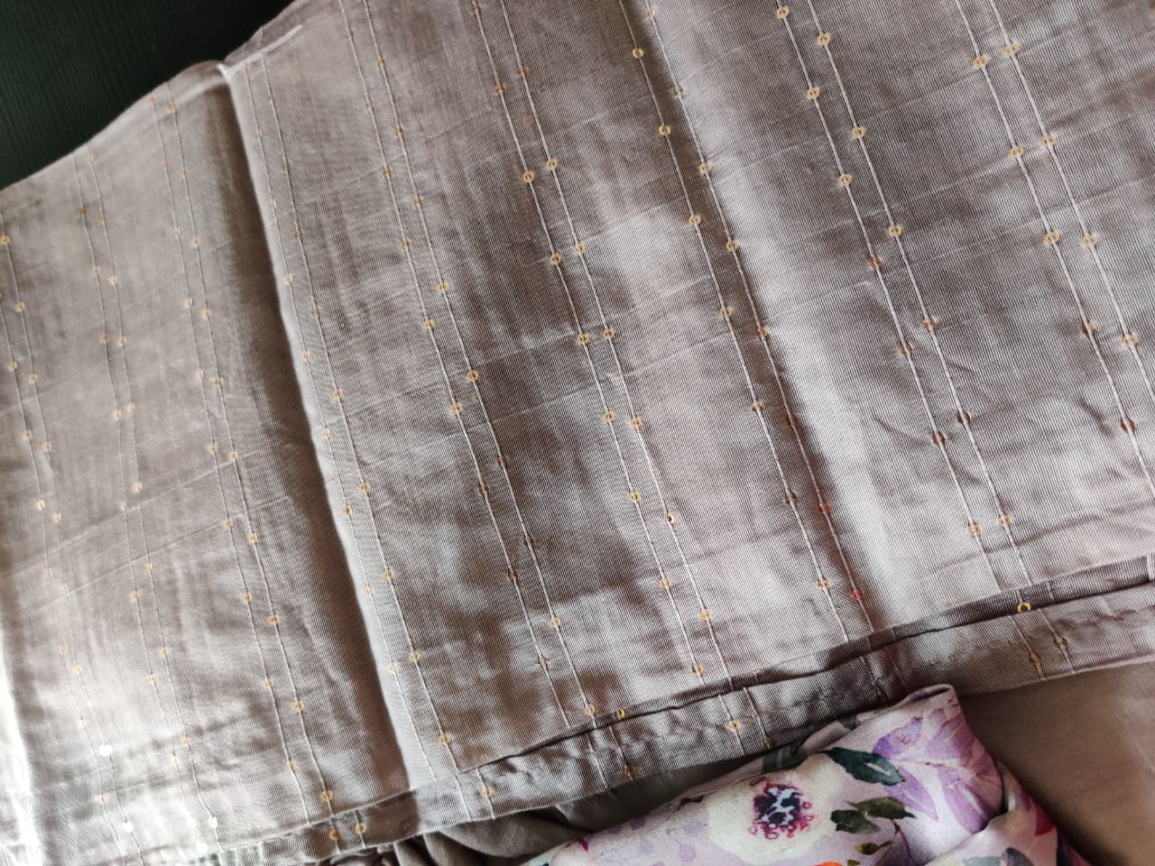 Chanderi Floral suit - Lavender