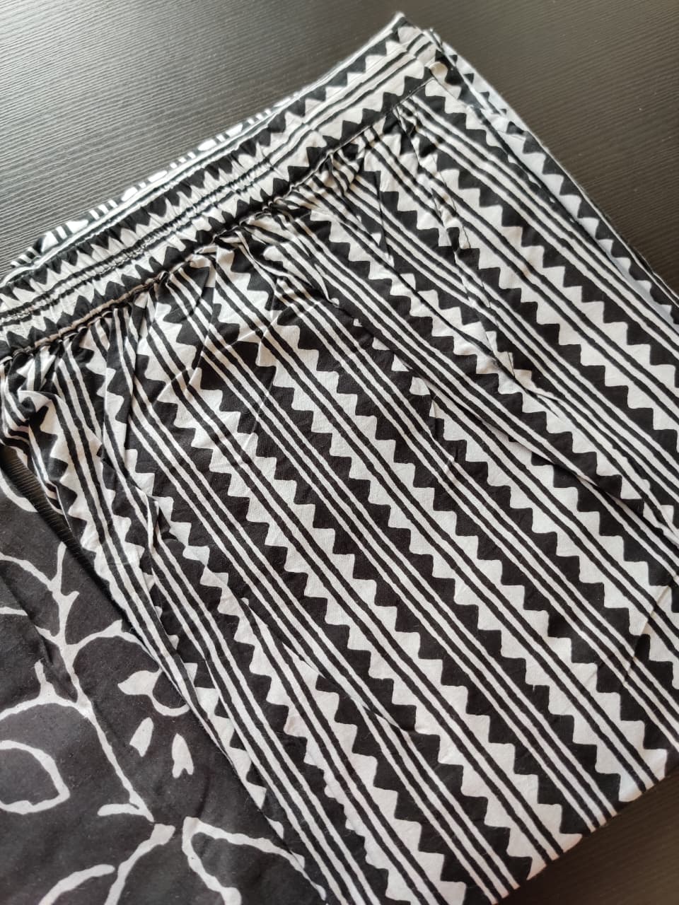 Cotton printed Black kurta and pant set