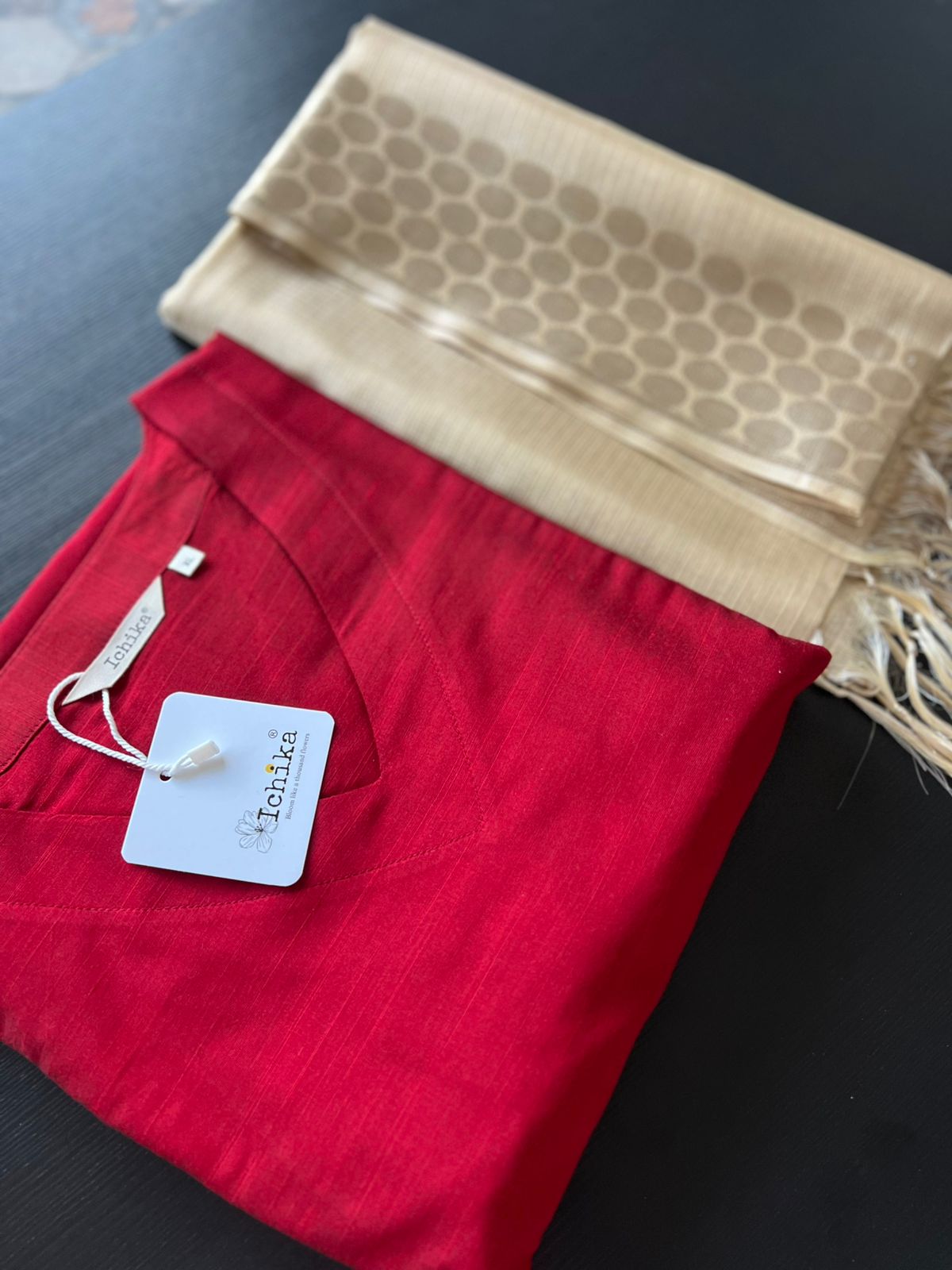 Tissue silk Dupatta - Gold