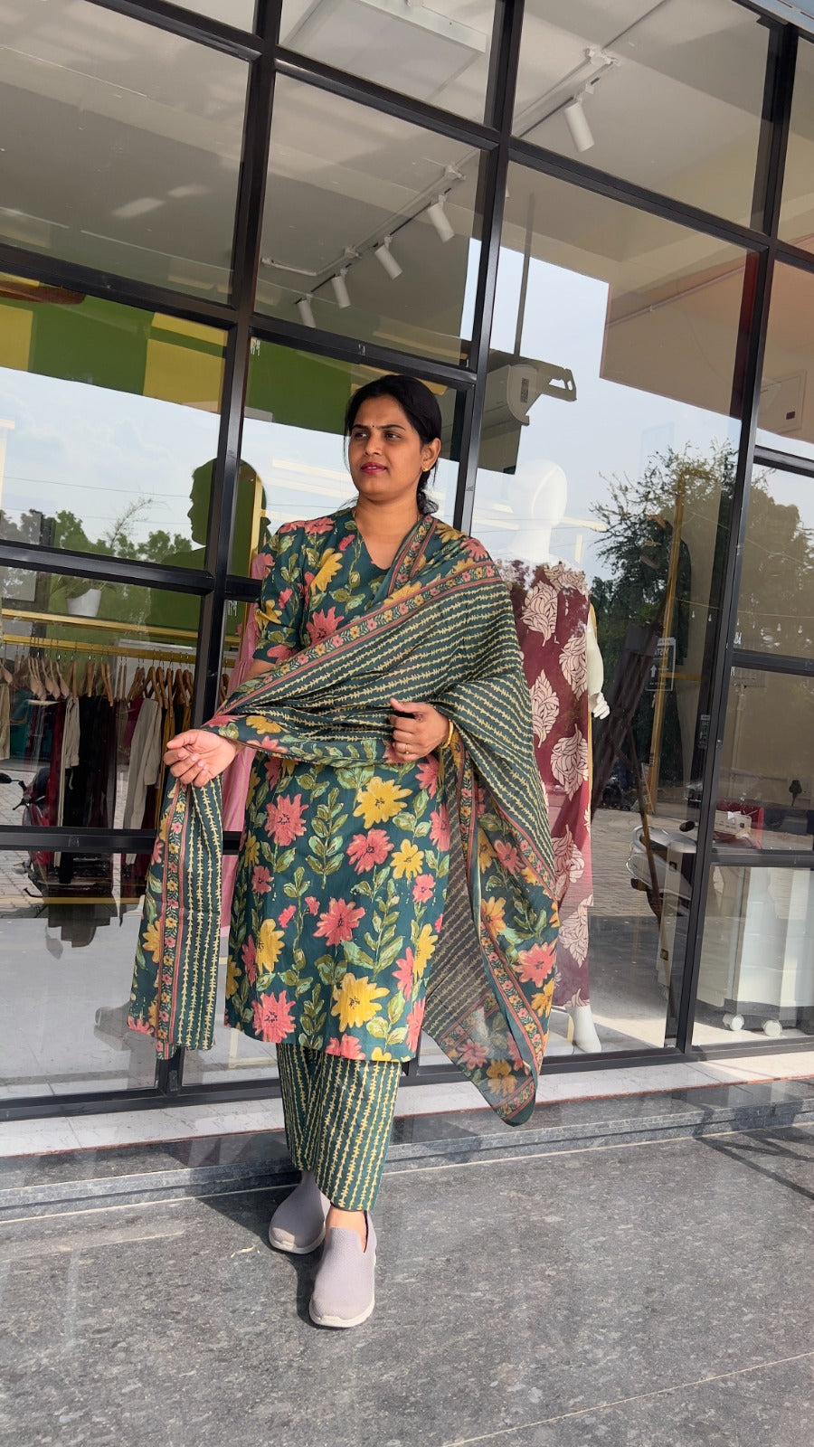 Manisha - Floral Pure cotton printed full set