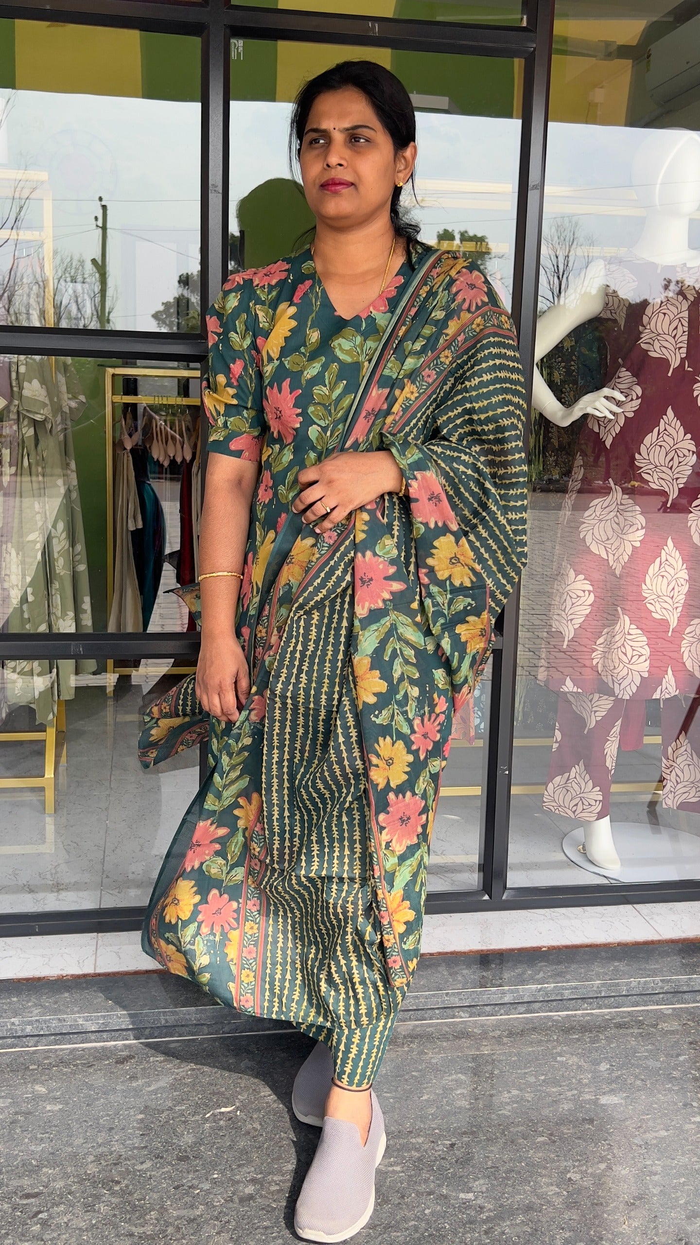 Manisha - Floral Pure cotton printed full set