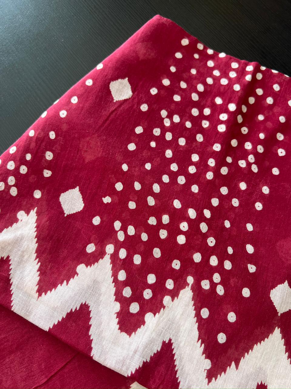 Cotton Dupatta - Wine