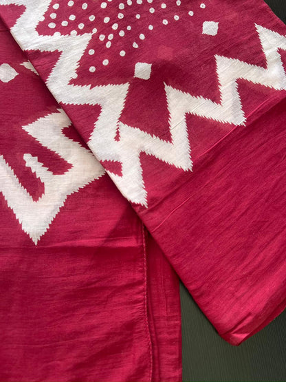 Cotton Dupatta - Wine